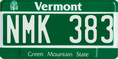 VT license plate NMK383