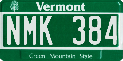 VT license plate NMK384