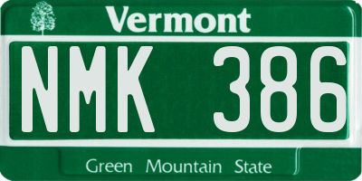 VT license plate NMK386