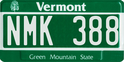 VT license plate NMK388