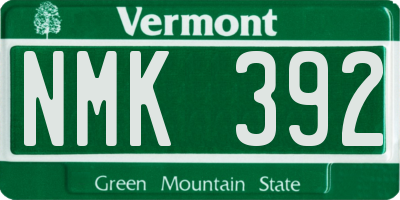 VT license plate NMK392