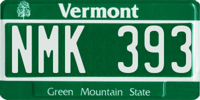 VT license plate NMK393
