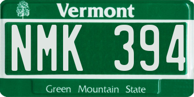 VT license plate NMK394