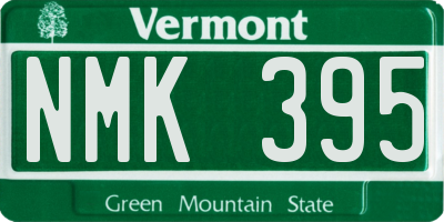 VT license plate NMK395