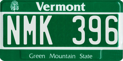 VT license plate NMK396