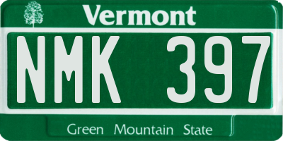 VT license plate NMK397