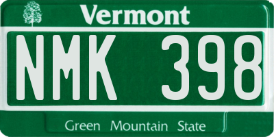 VT license plate NMK398