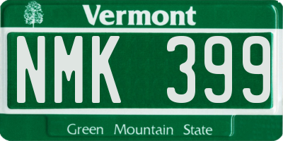 VT license plate NMK399
