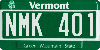 VT license plate NMK401