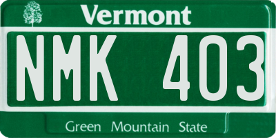 VT license plate NMK403