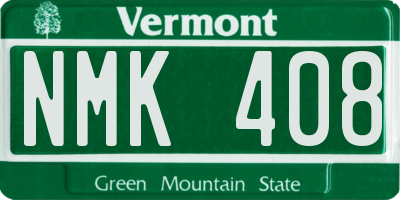 VT license plate NMK408