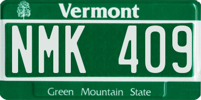 VT license plate NMK409
