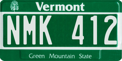 VT license plate NMK412