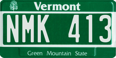 VT license plate NMK413