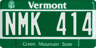 VT license plate NMK414