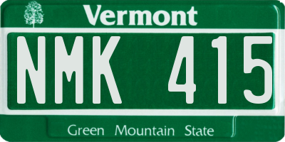 VT license plate NMK415