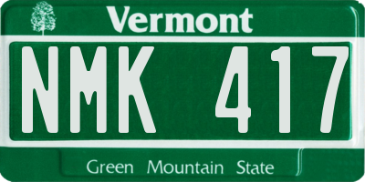 VT license plate NMK417