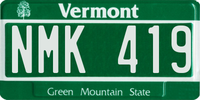 VT license plate NMK419