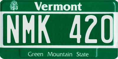 VT license plate NMK420