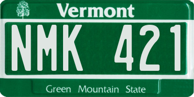 VT license plate NMK421