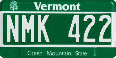 VT license plate NMK422
