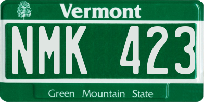 VT license plate NMK423