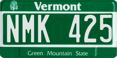 VT license plate NMK425