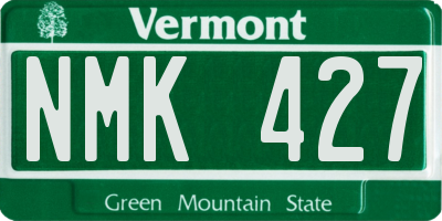 VT license plate NMK427