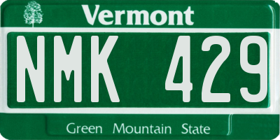 VT license plate NMK429