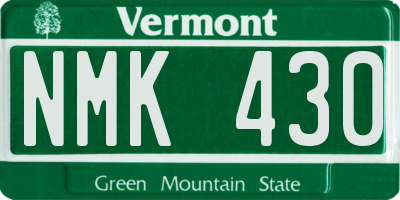 VT license plate NMK430