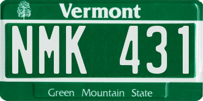 VT license plate NMK431
