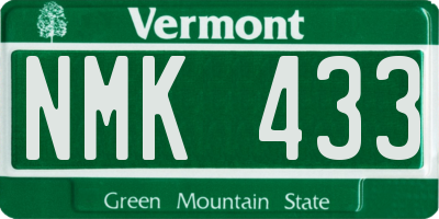 VT license plate NMK433