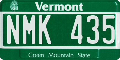 VT license plate NMK435