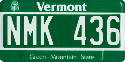 VT license plate NMK436