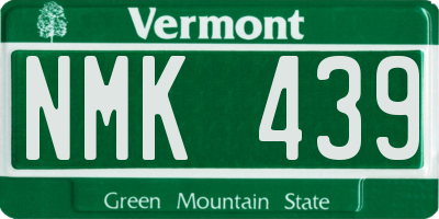 VT license plate NMK439