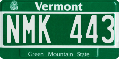 VT license plate NMK443