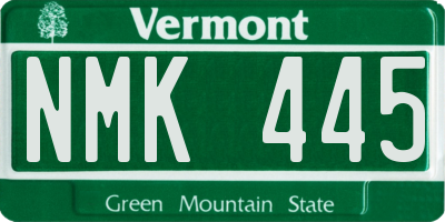 VT license plate NMK445