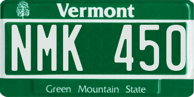 VT license plate NMK450