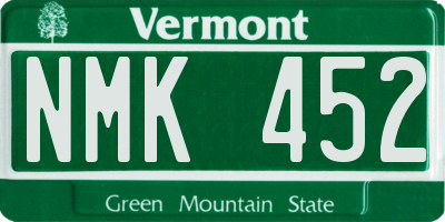 VT license plate NMK452