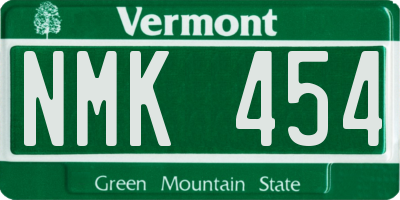 VT license plate NMK454