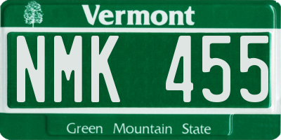 VT license plate NMK455