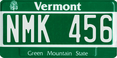 VT license plate NMK456