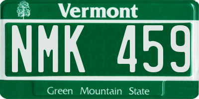 VT license plate NMK459