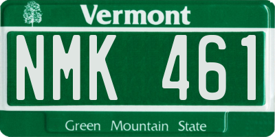 VT license plate NMK461