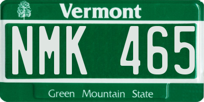 VT license plate NMK465