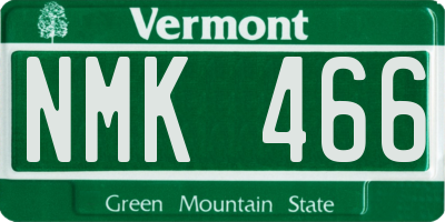 VT license plate NMK466