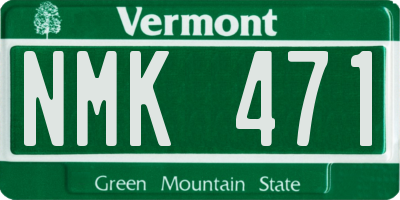 VT license plate NMK471