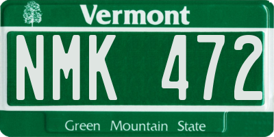 VT license plate NMK472