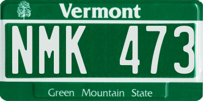VT license plate NMK473