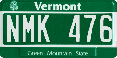 VT license plate NMK476